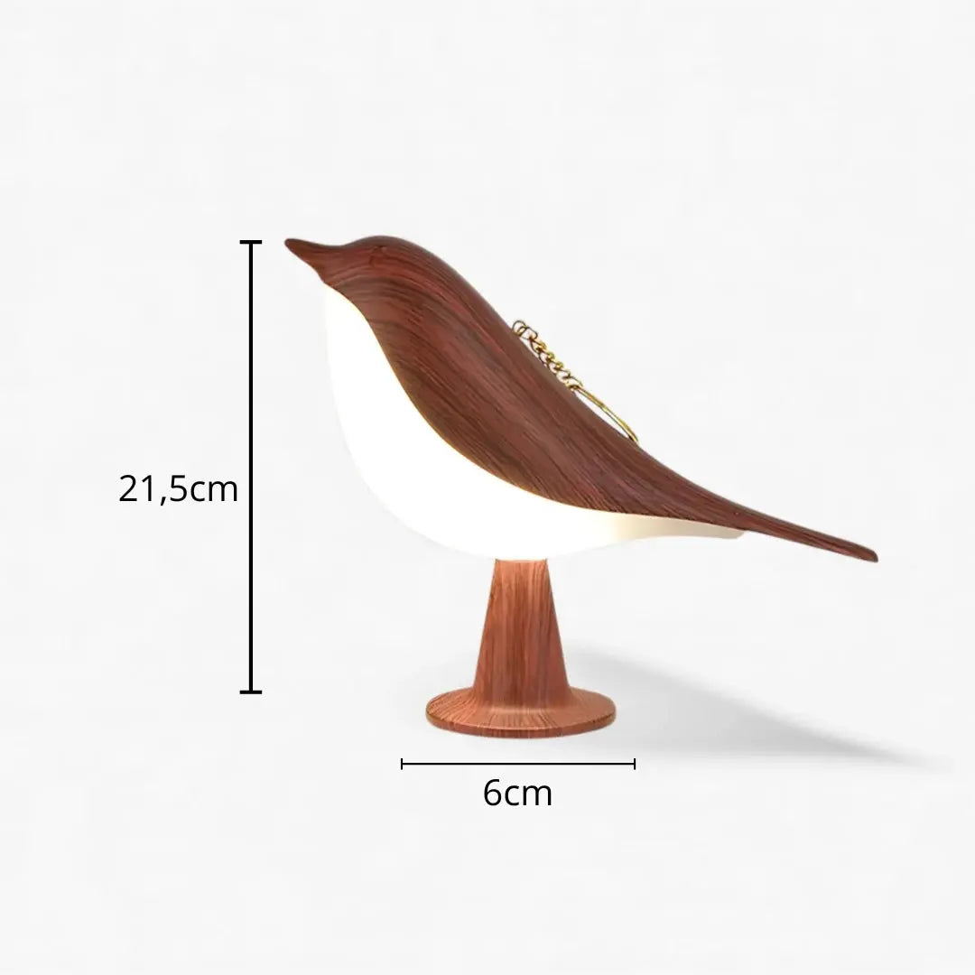 Lampe de Chevet Tactile -  Oiseau Effet Bois Homy Light