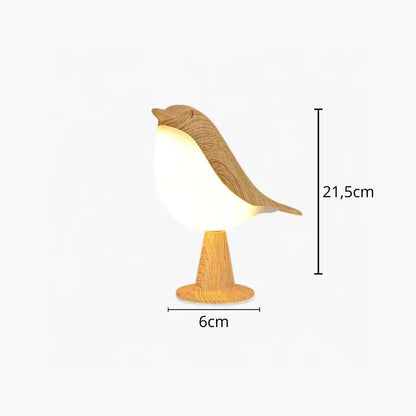 Lampe de Chevet Tactile -  Oiseau Effet Bois Homy Light