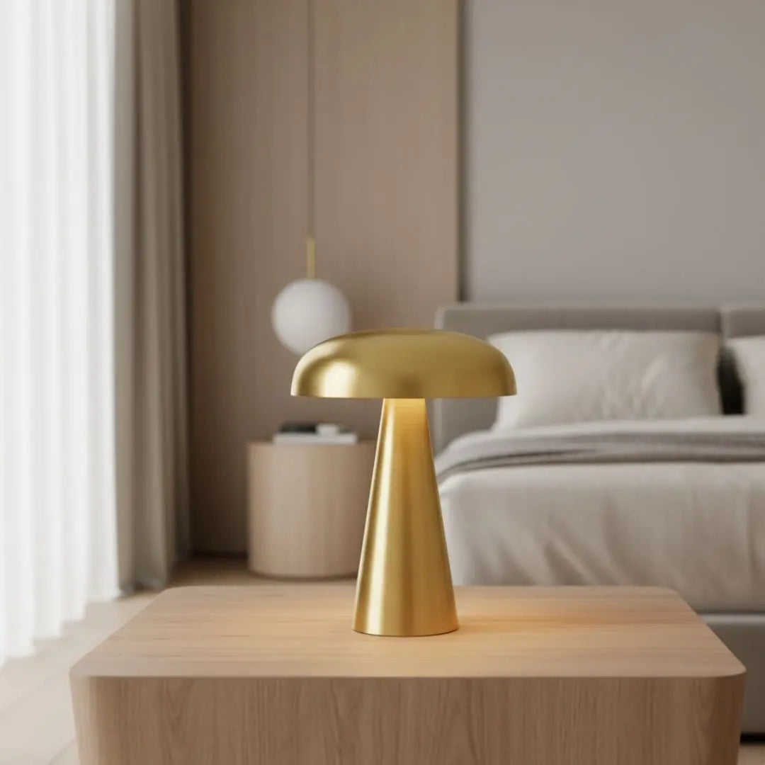Lampe de Chevet Champignon Métal - Tactile et Sans Fil Homy Light