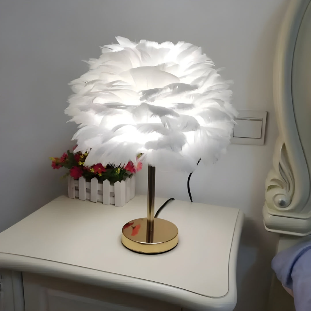 Lampe De Chevet Cocooning en plumes Homy Light